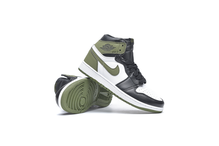 2018 Air Jordan 1 Sky Black White Green Shoes